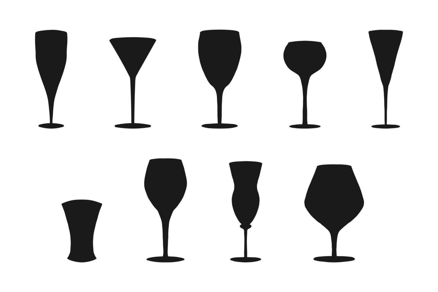 conjunto de mano dibujado siluetas de varios espíritu lentes. aislado en blanco antecedentes. vector