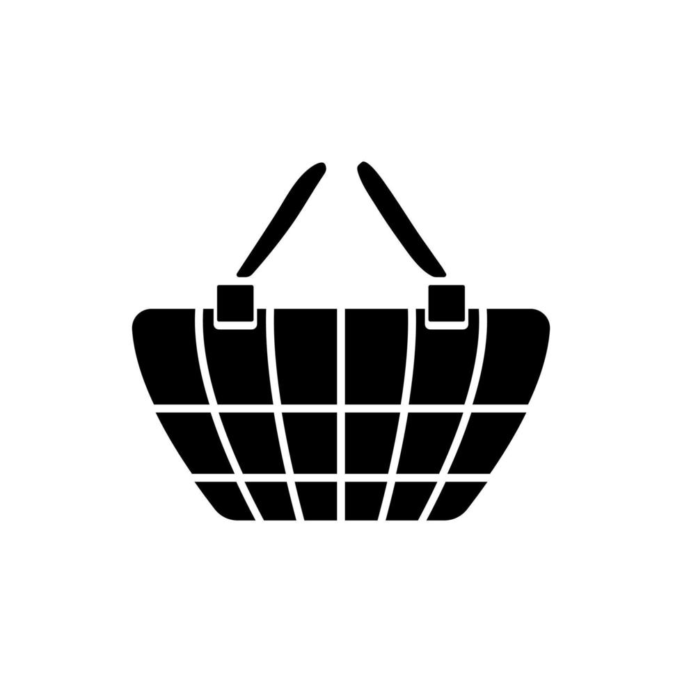 Shopping Basket black silhouette icon. Isolated on white background. vector