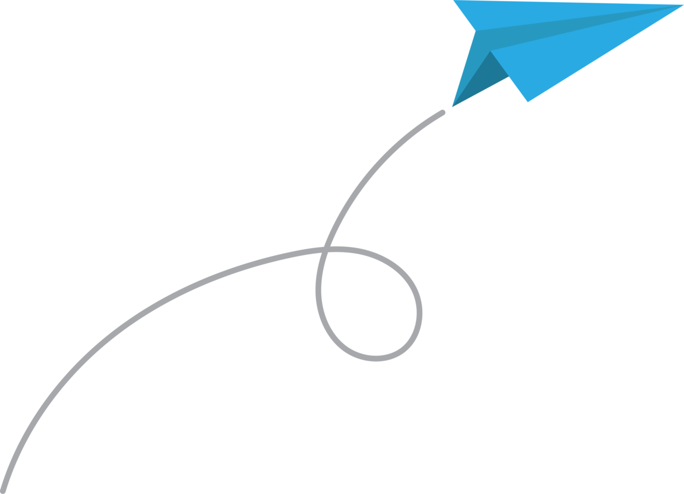 papier avion avec ligne trace png