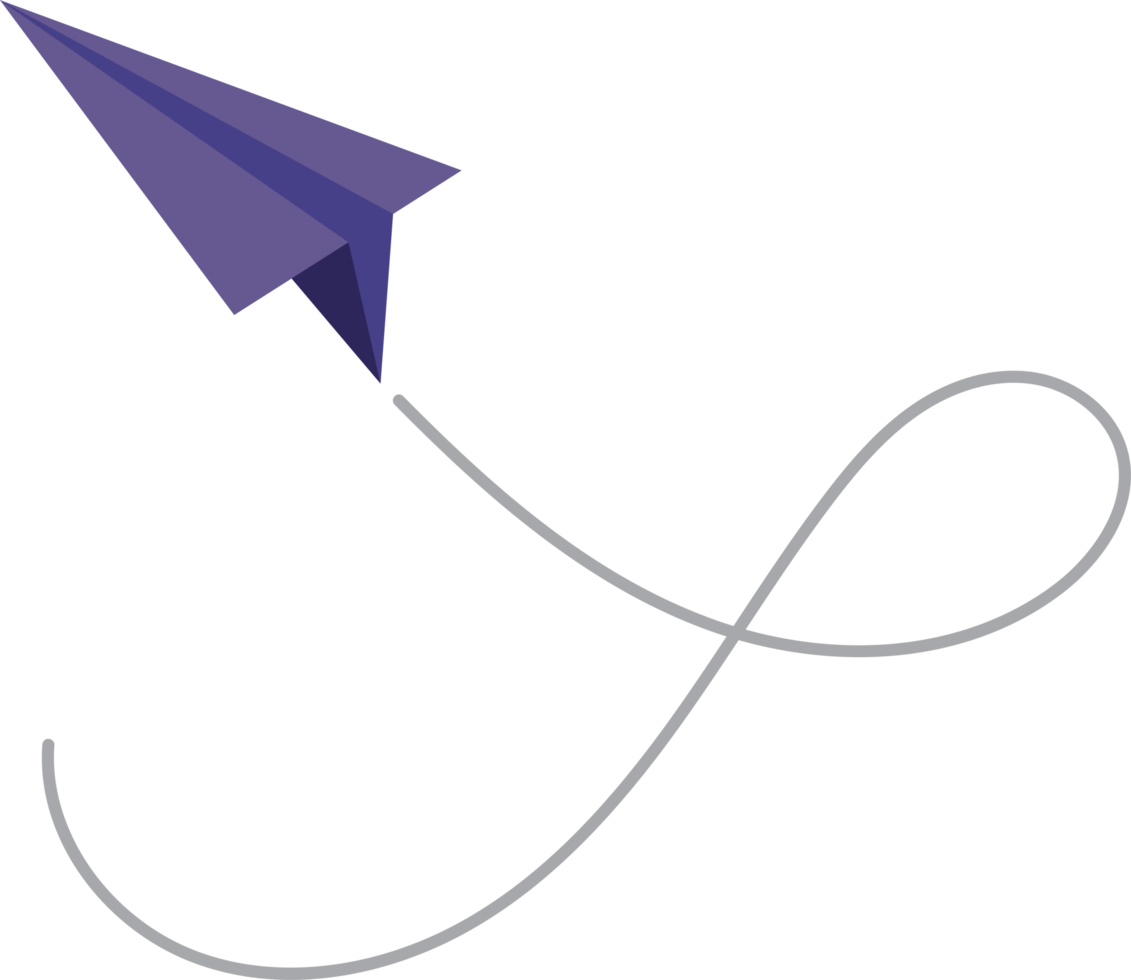 Paper plane with line trace png