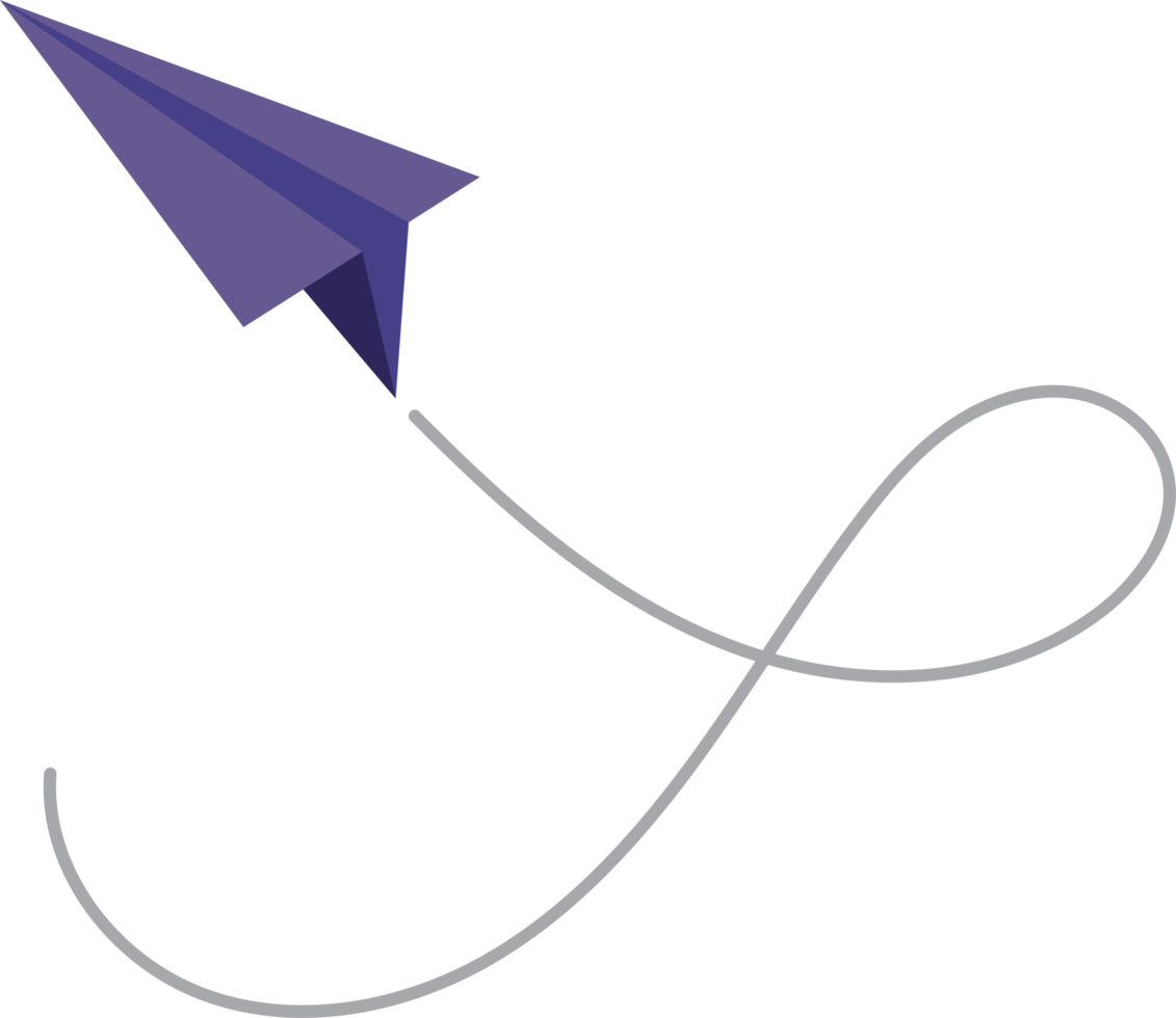 papier avion avec ligne trace png