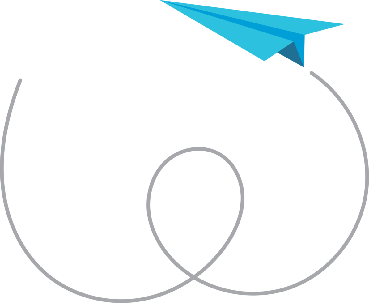 Paper plane with line trace png