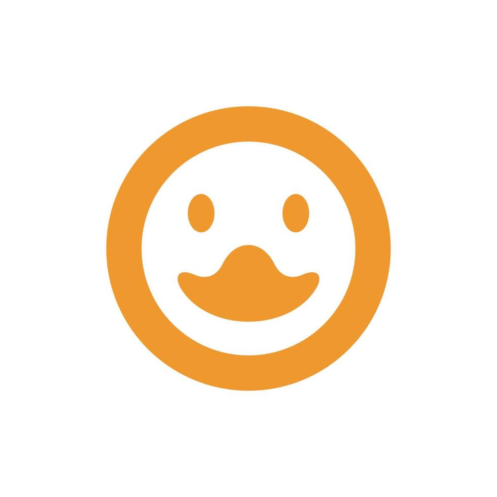 Animal duck face happy circle creative logo vector