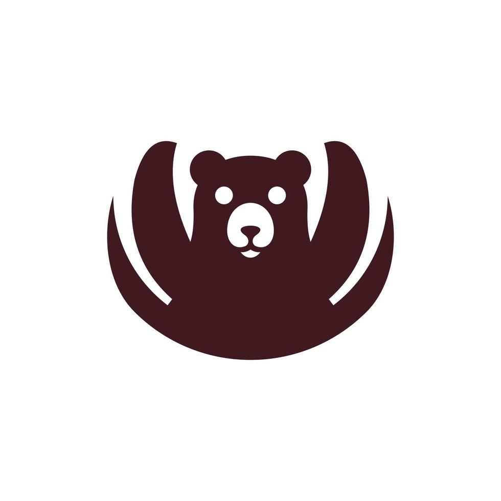 Animal bear happy cute creative logo vector