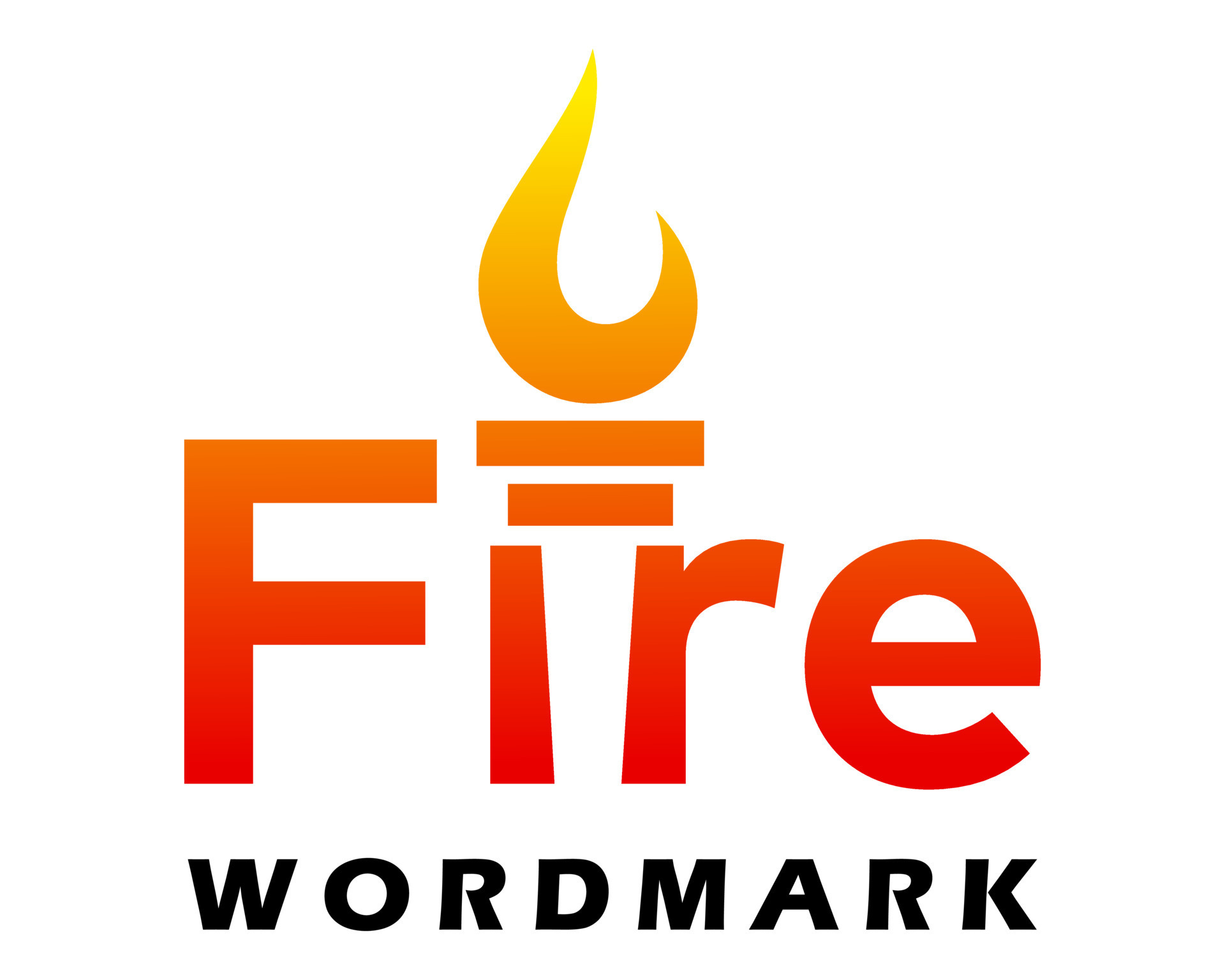 Fire wordmark logo with a flame on the top 22188144 Vector Art at