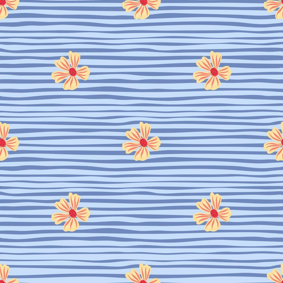 Chamomile flower seamless pattern in simple style. Abstract floral endless background. vector