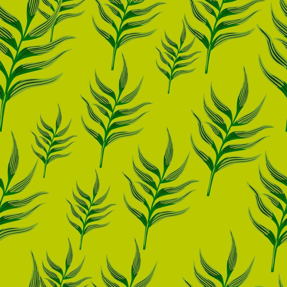 Fern leaf wallpaper. Abstract exotic plant seamless pattern. Tropical palm leaves pattern. Botanical texture. vector