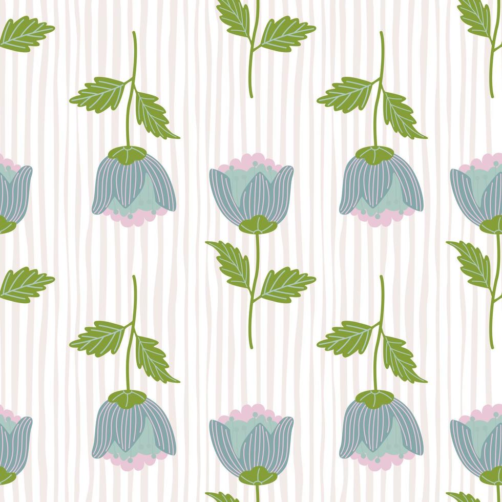 Stylize flower seamless pattern. Elegant botanical background. Abstract floral wallpaper. vector