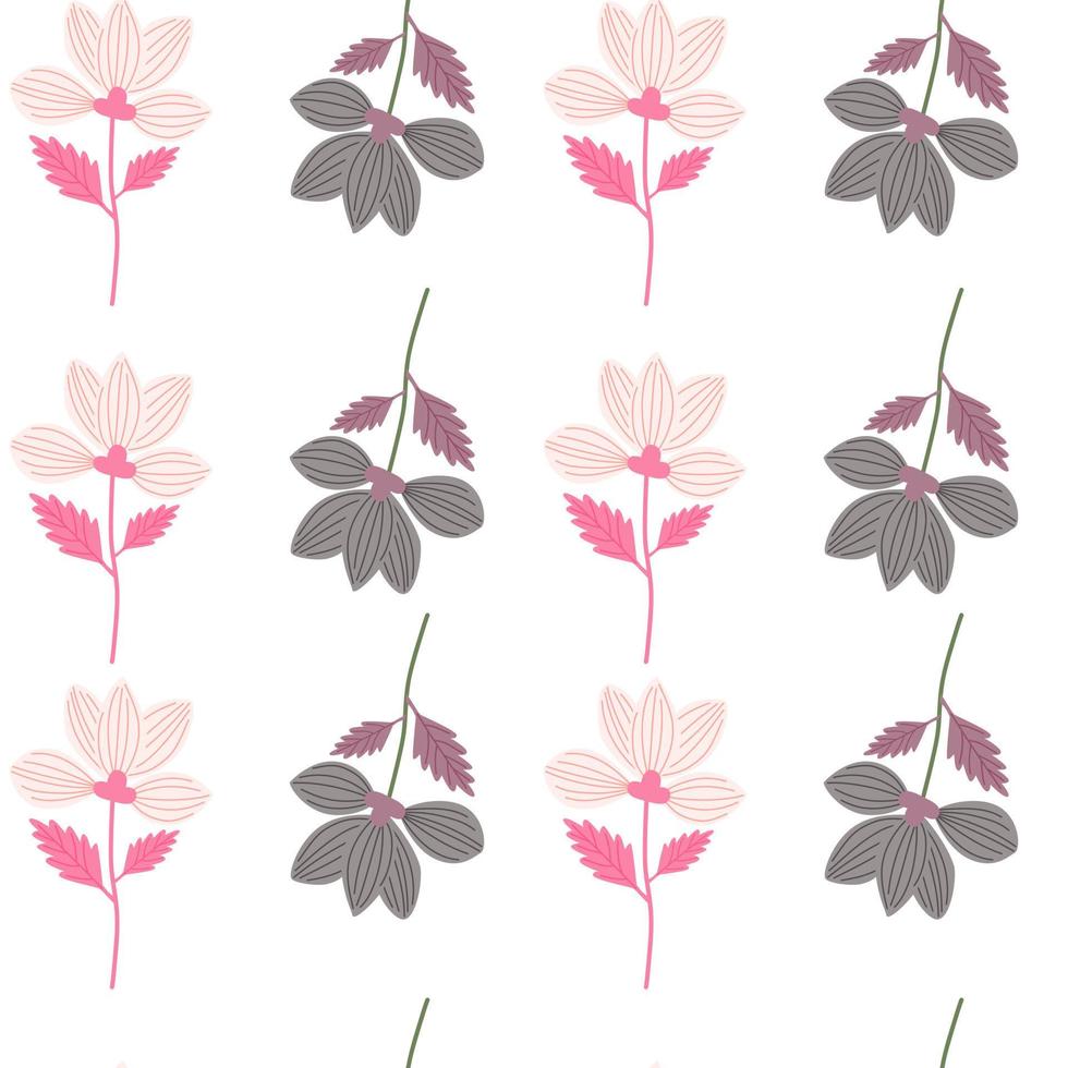 Elegant stylized flower seamless pattern. Abstract floral background. Vintage botanical illustration. vector