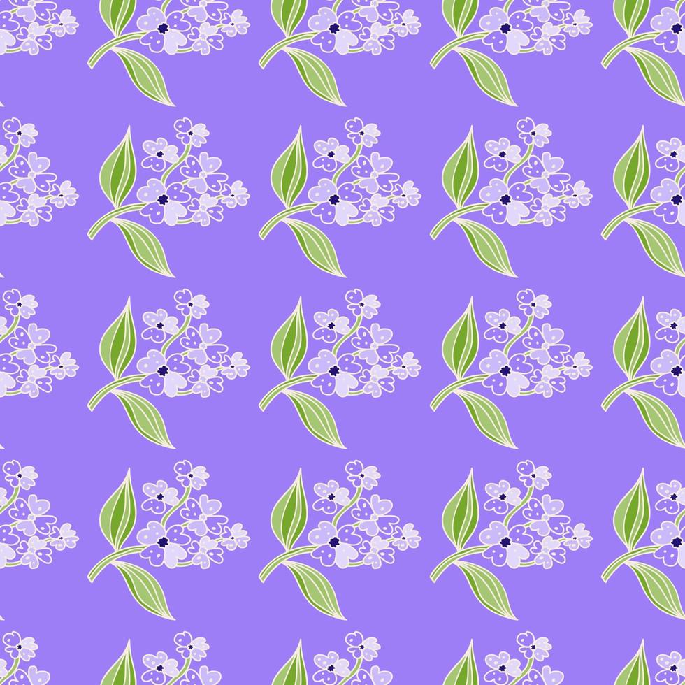 Seamless pattern with decorative flowers. Floral background. Cute plants endless backdrop. vector