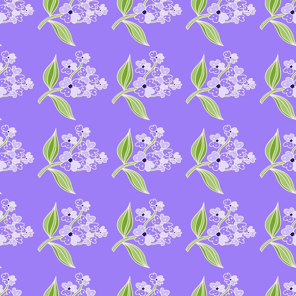 Seamless pattern with decorative flowers. Floral background. Cute plants endless backdrop. vector