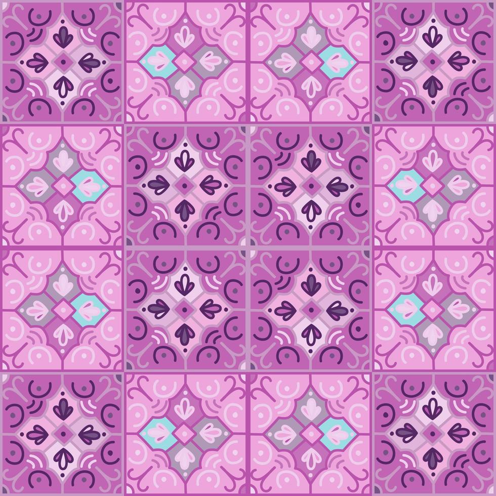 sin costura modelo con decorativo mosaico elementos. Clásico teja. resumen geométrico ornamental fondo de pantalla. vector