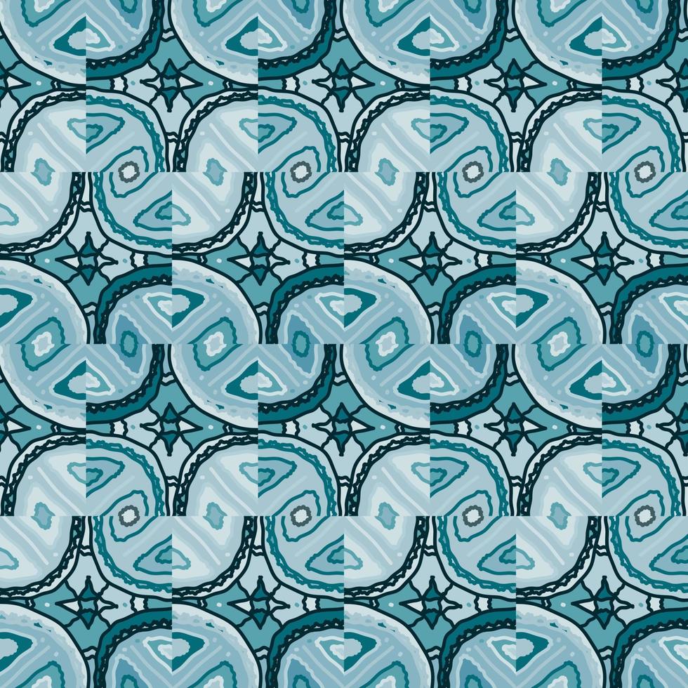 Creative doodle mosaic tile. Abstract Scribble seamless background pattern. vector