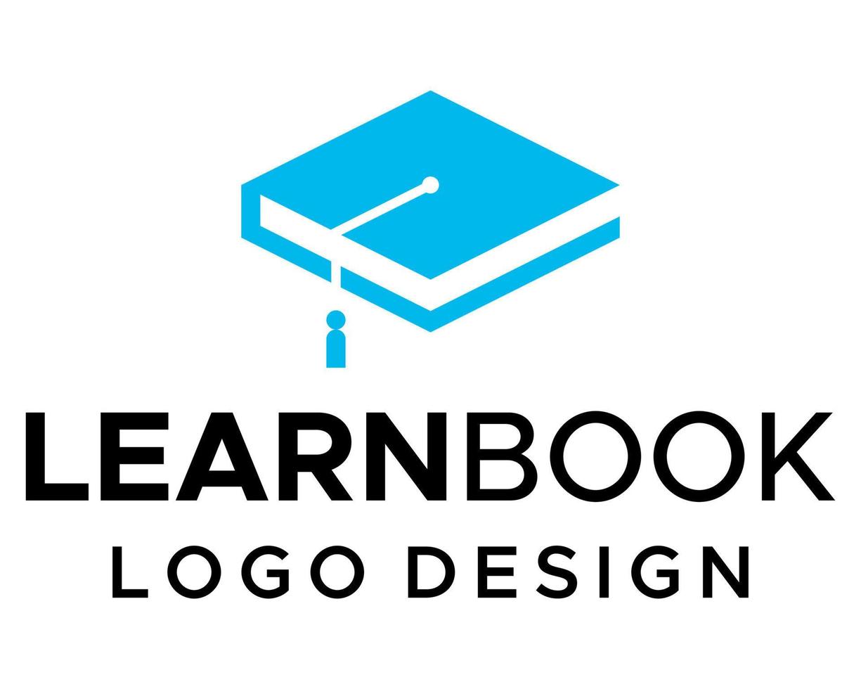 Academic cap symbol and book logo design. vector