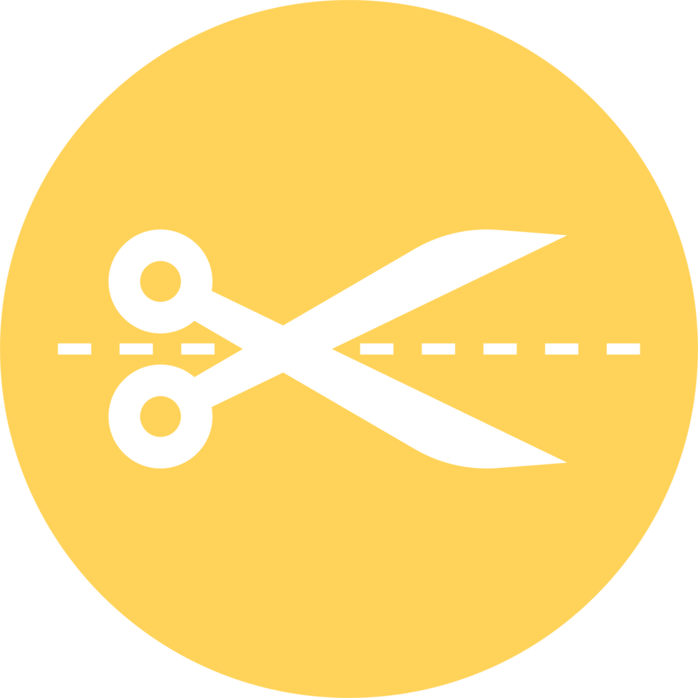 Scissors icon in flat style png