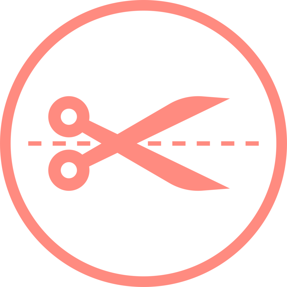 Scissors icon in flat style png