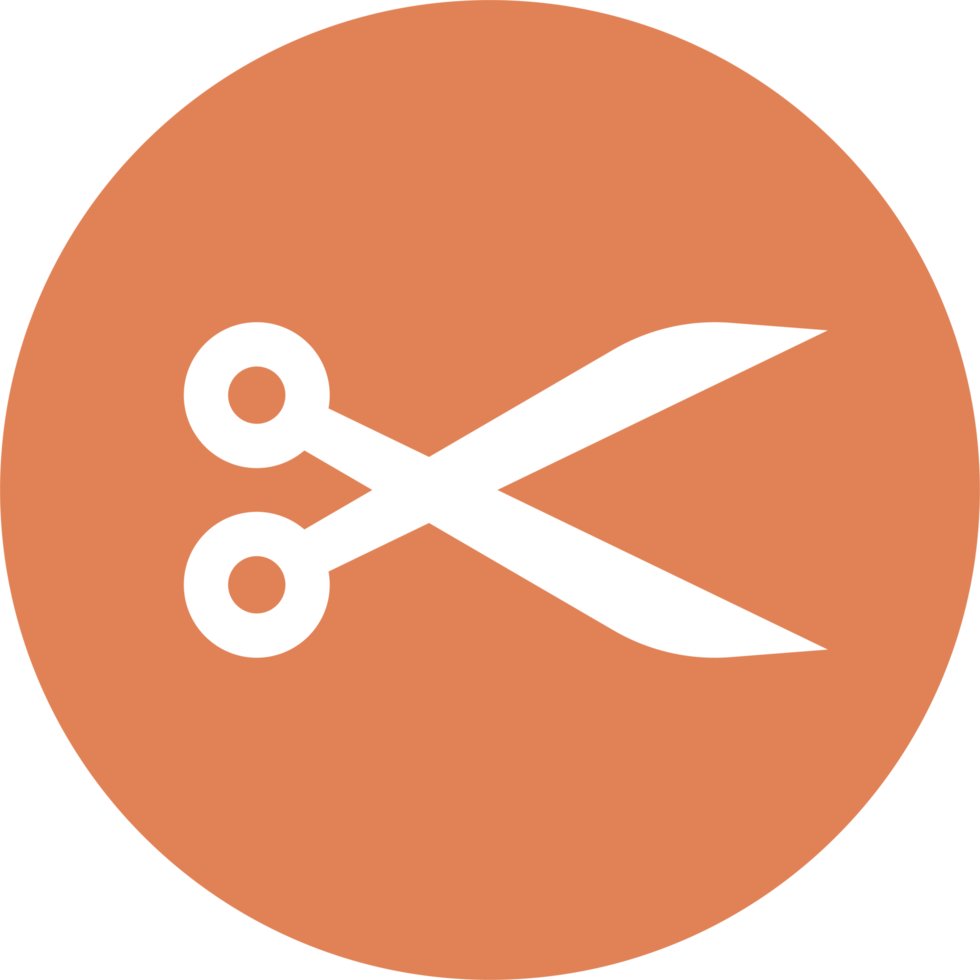 Scissors icon in flat style png