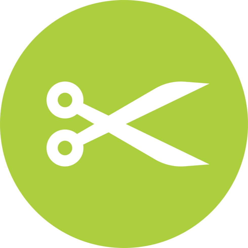 Scissors icon in flat style png