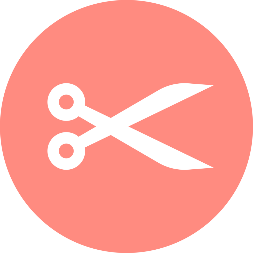 Scissors icon in flat style png