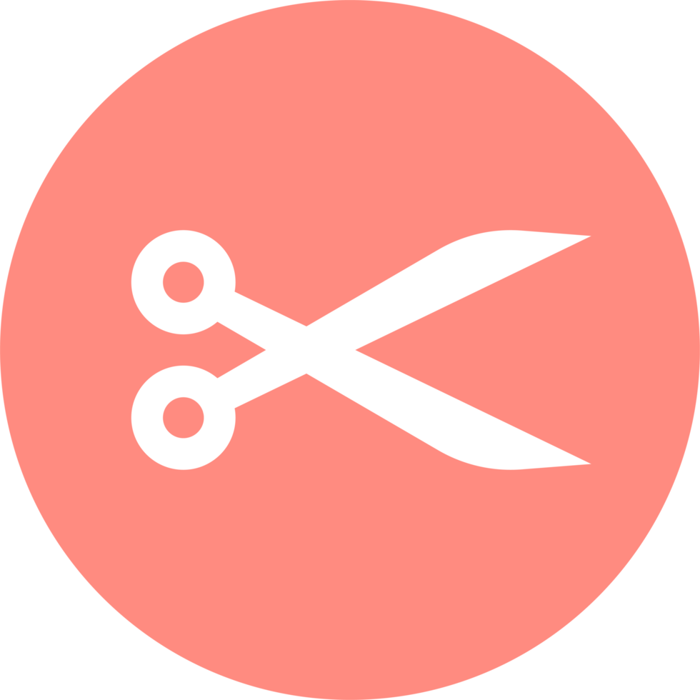 Scissors icon in flat style png