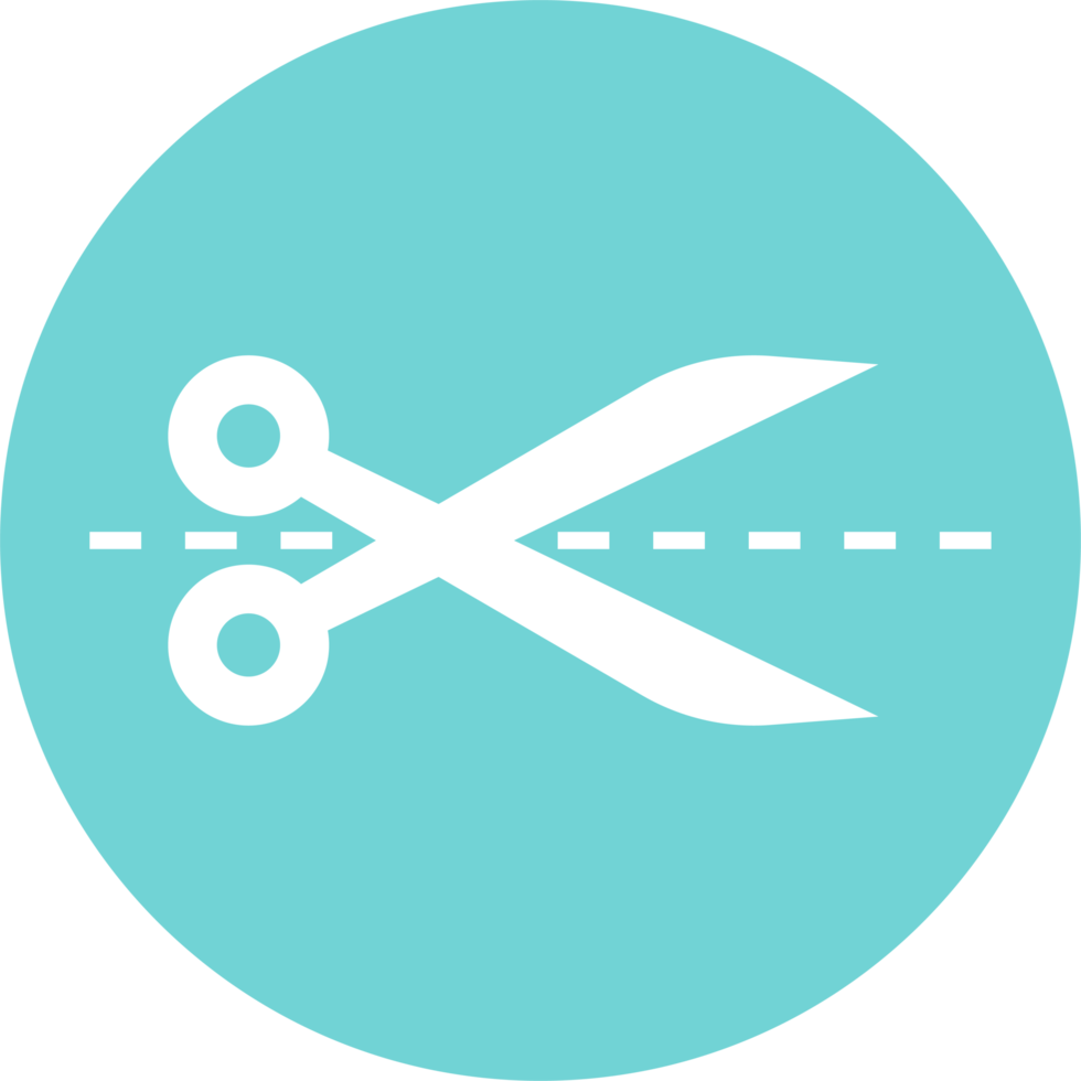 Scissors icon in flat style png