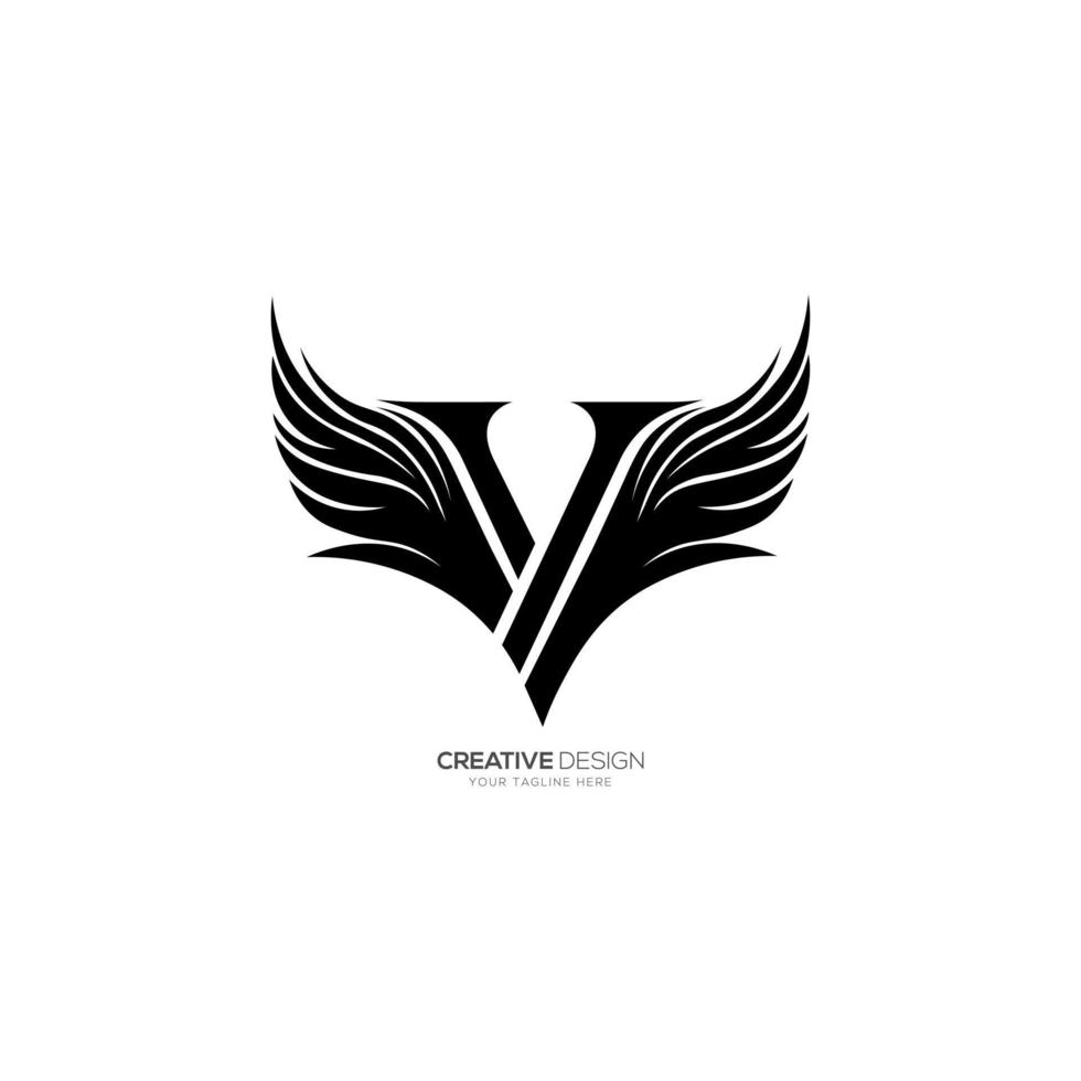 letra v y o y v con moderno volador alas Clásico logo vector