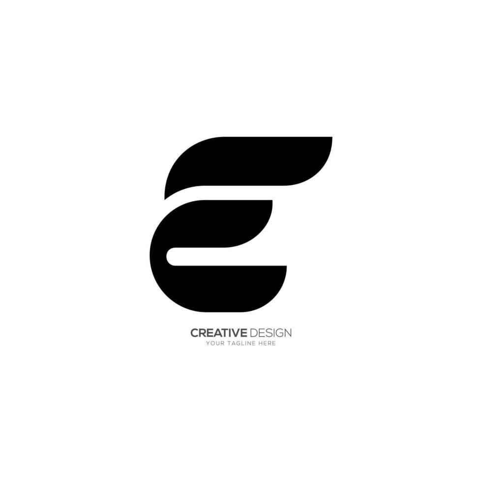 Letter E elegant golden ratio modern monogram logo vector