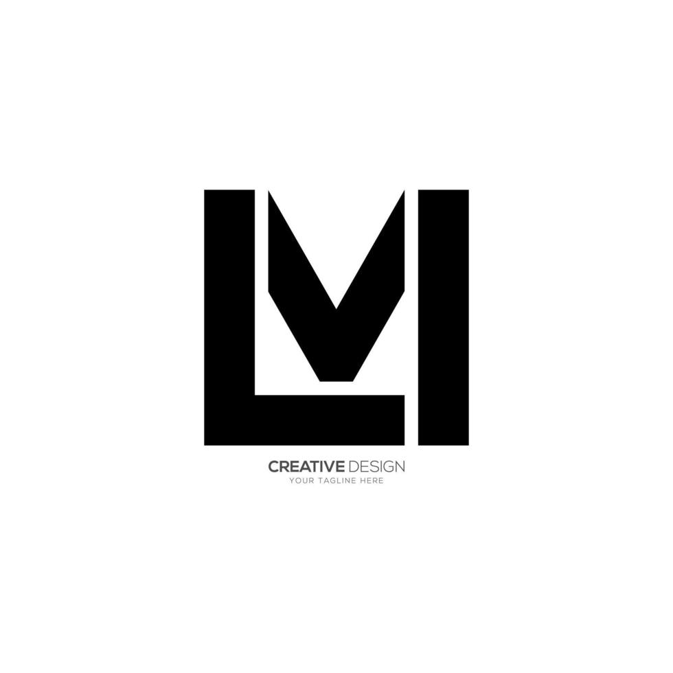 Modern letter l v m simple flat abstract logo vector