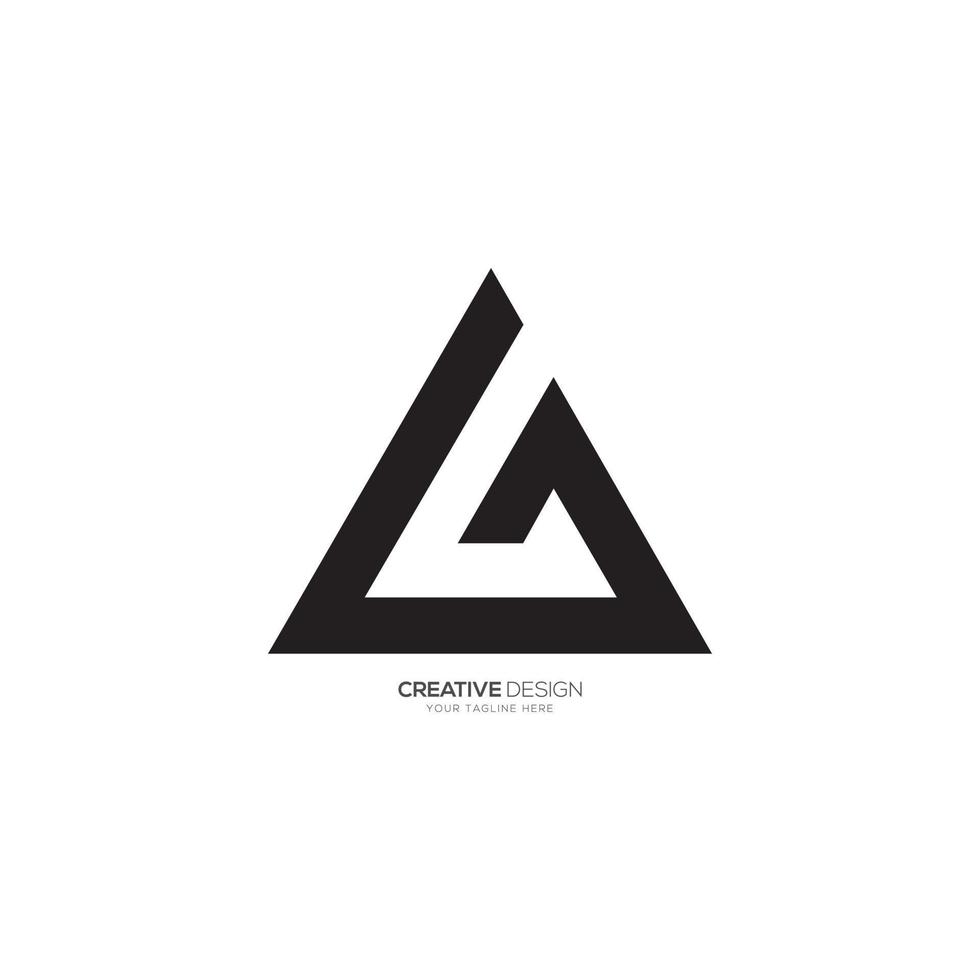 Triangle letter A G or G A modern art monogram unique logo vector