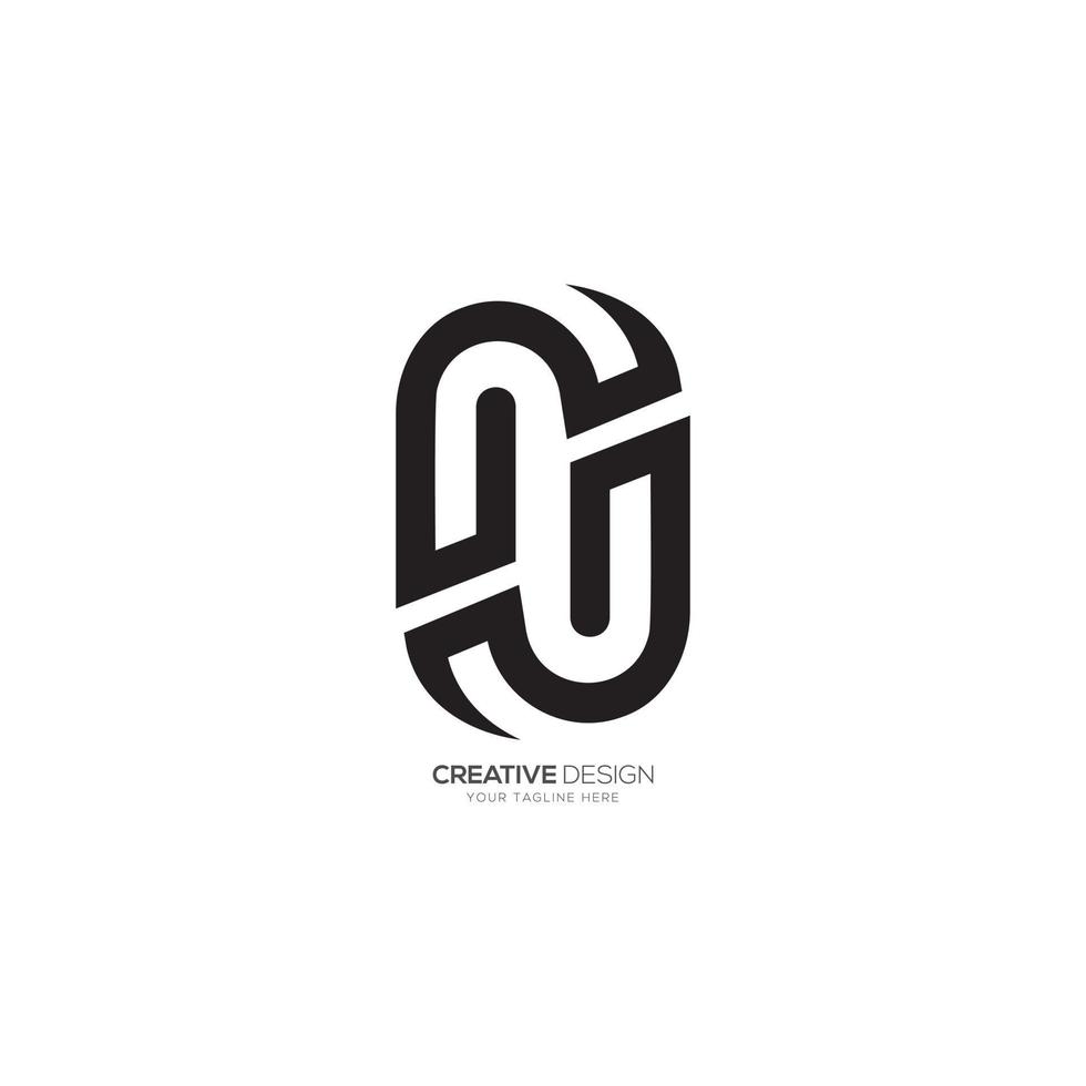 Letter c j o modern line art unique monogram logo vector