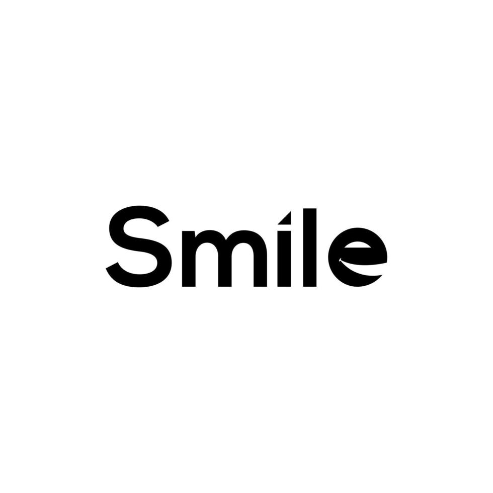 sonrisa creativo felicidad dental tipografía único logo vector