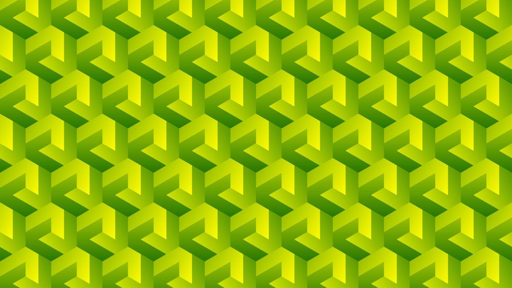 Pattern of 3d optical illusion shape. Pattern of illusion blocks. Vector illustration of 3d green block. Geometric illusive for design graphic, background, wallpaper, layout or art