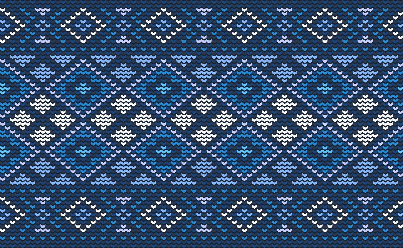 Design knit pattern vector, Cross stitch ethnic geometric background, Embroidery abstract beautiful style vector