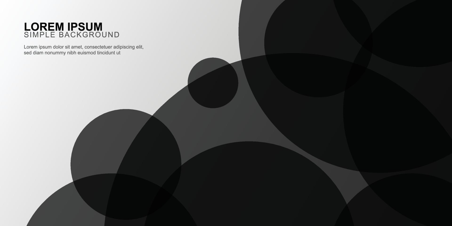 Simple black rounded shape on white banner background. vector