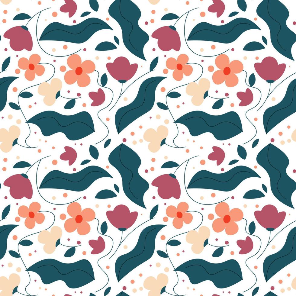 Floral shape seamless pattern. vector