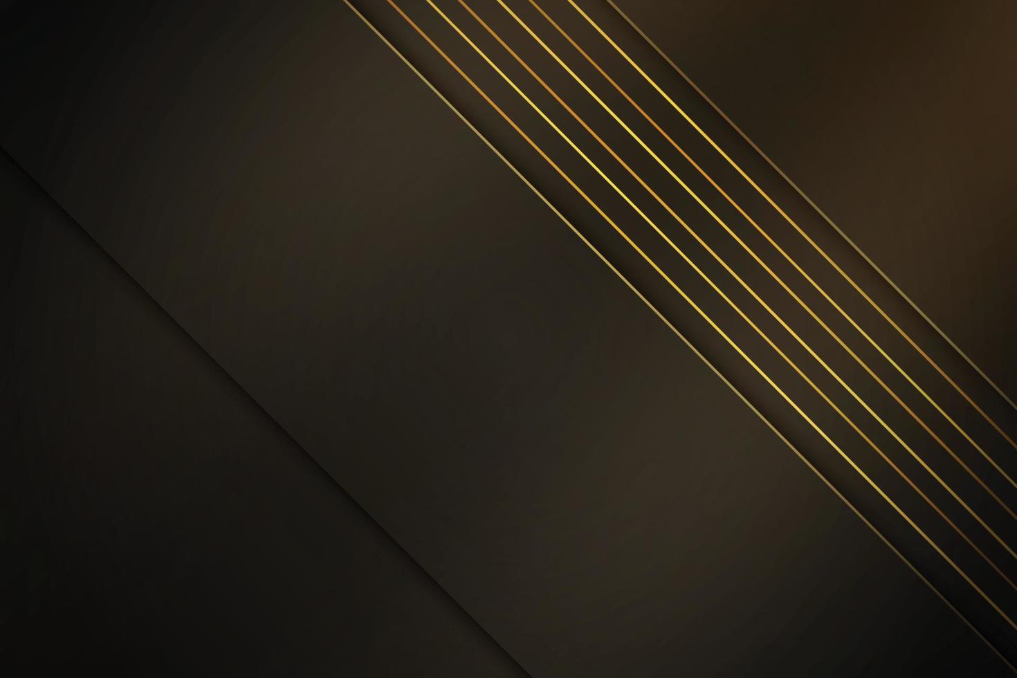 Black stripes and golden lines background. vector