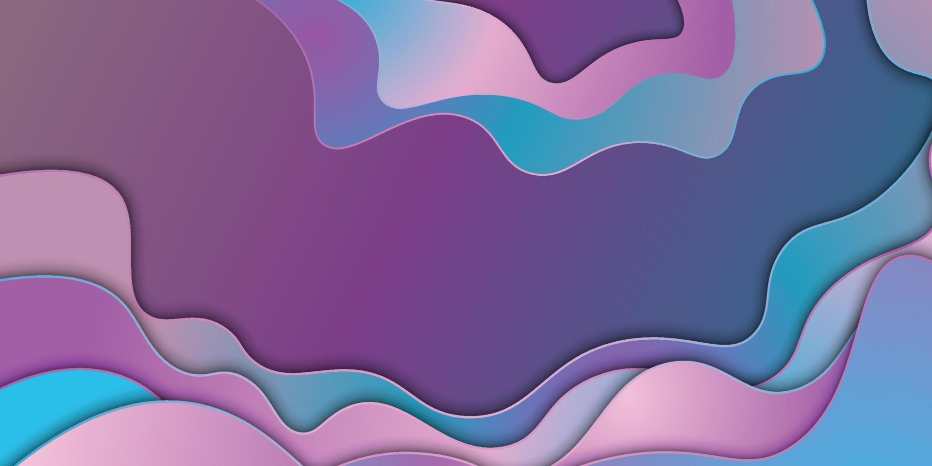 Blue  purple and pink gradient in papercut style background. vector