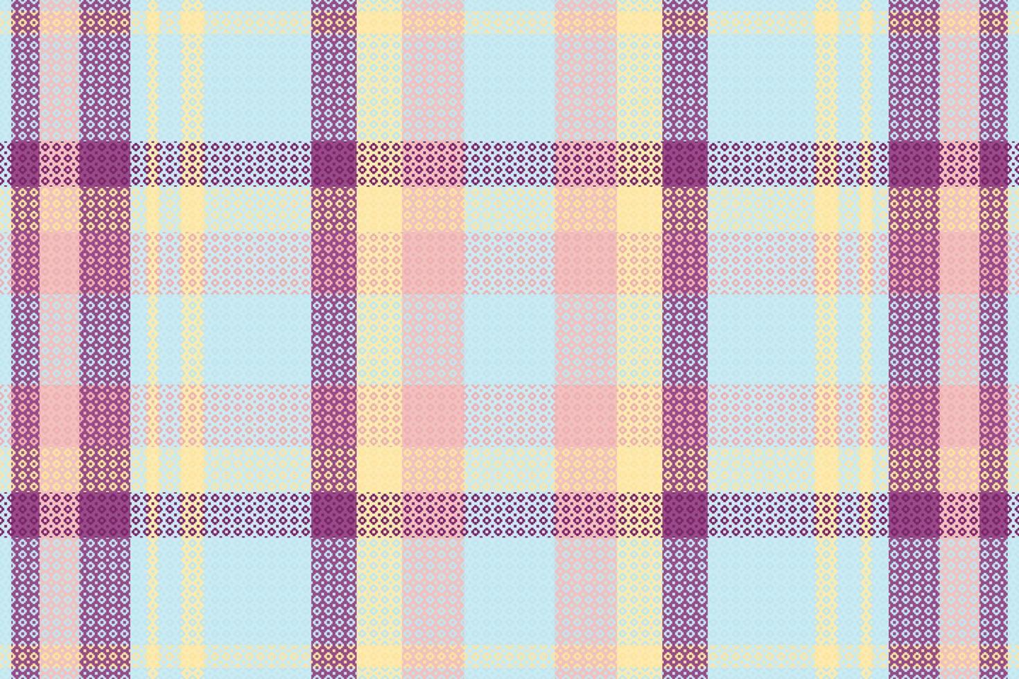 Seamless tartan plaid pattern with texture and retro color. vector