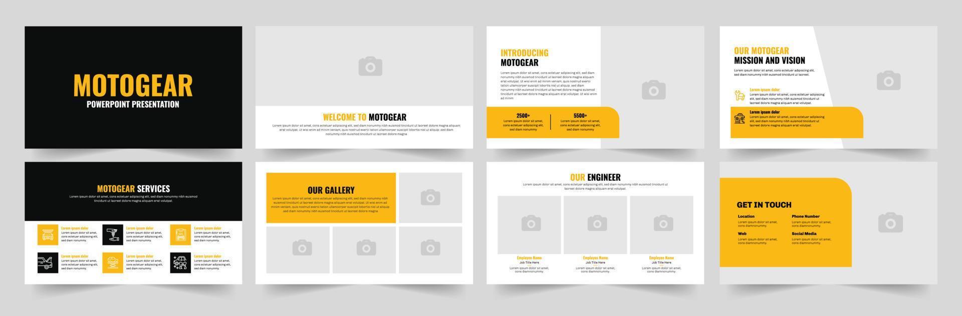 Automobile Presentation Template Design and Car Presentation and Car Service Presentation Template vector