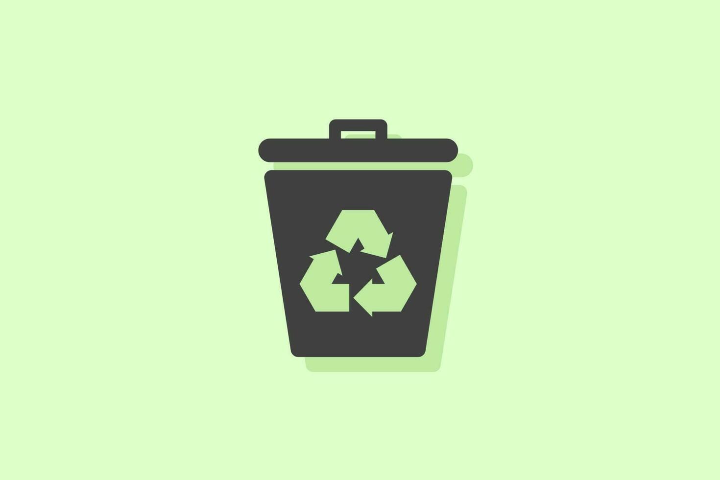 Recycle bin icon vector, trash icon and recycle icon with a green background, icon vector design
