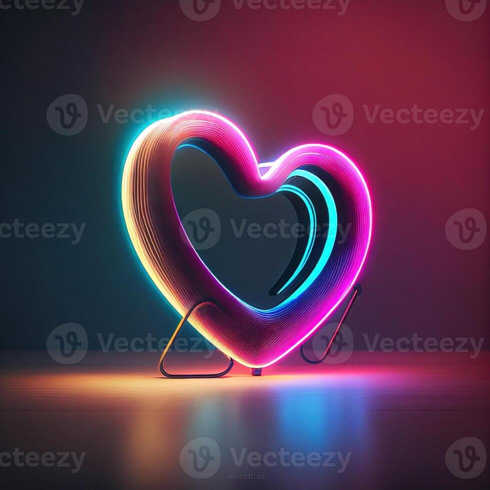 Beautiful glowing heart image photo