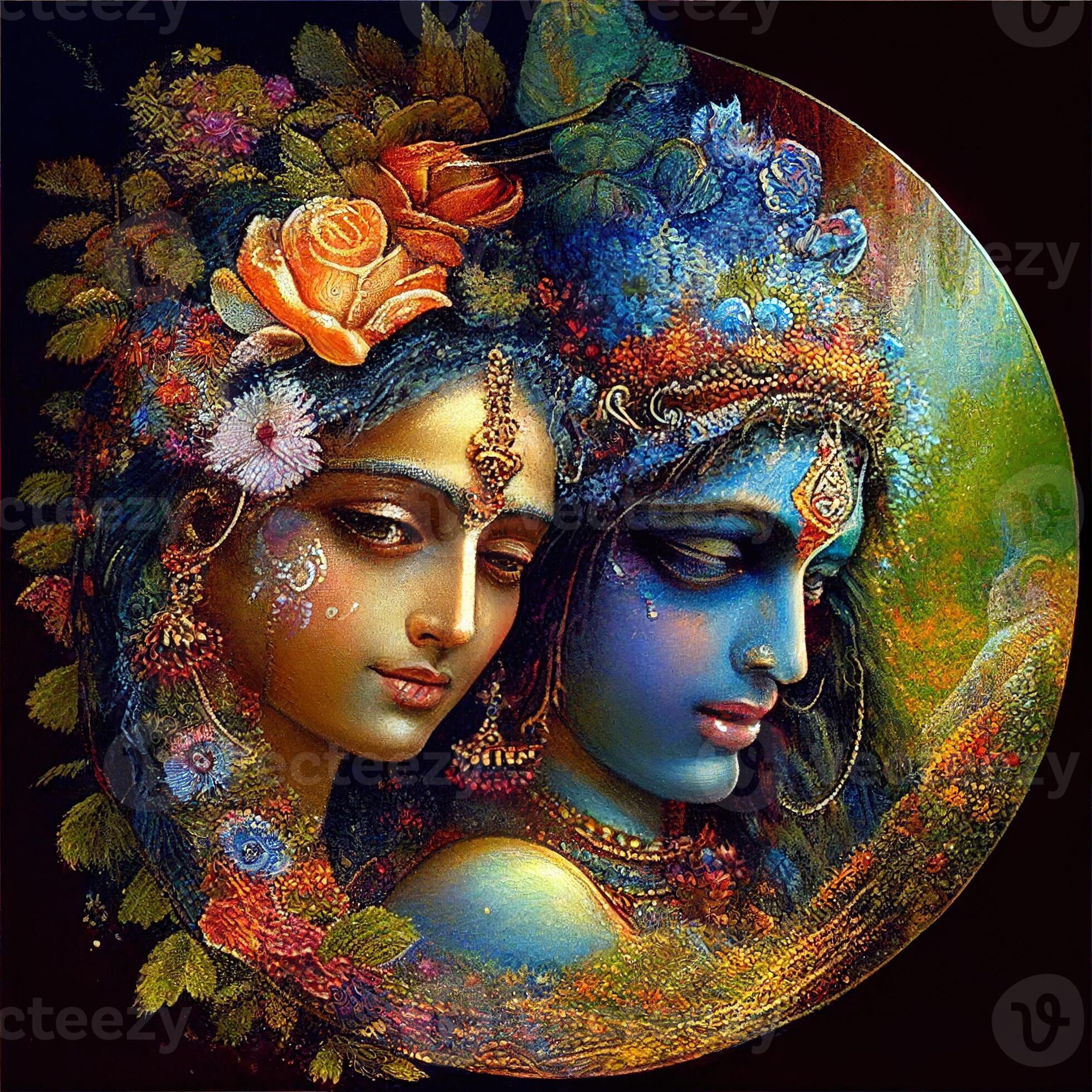 Beautiful painting of radha Krishna Hindu God image 22189006 Stock