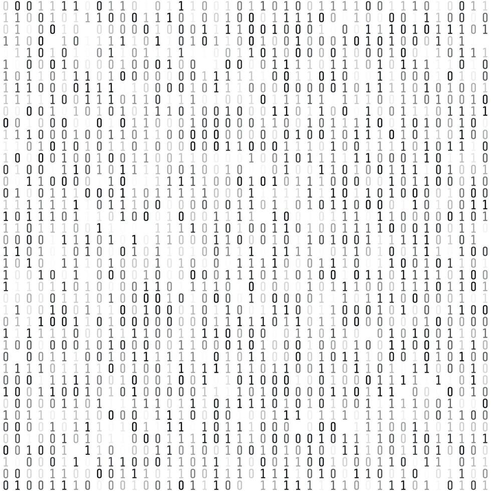 Binary coding - wallpaper. Computer digital information. Encryption and machine algorithms. Vector illustration isolated on white background