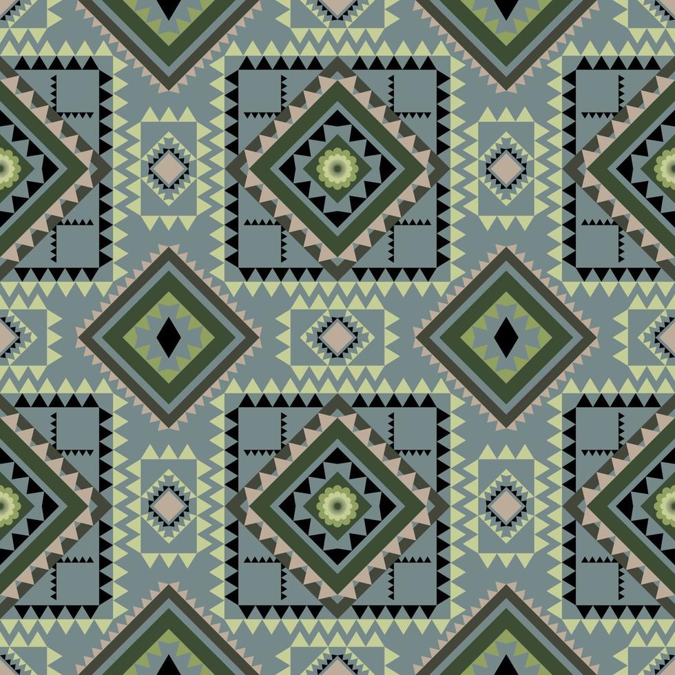 Geometric ethnic pattern with square triangle diagonal abstract ornament design for clothing fabric textiles printing, handcraft, embroidery, carpet, curtain, batik, wallpaper wrapping, vector drawing