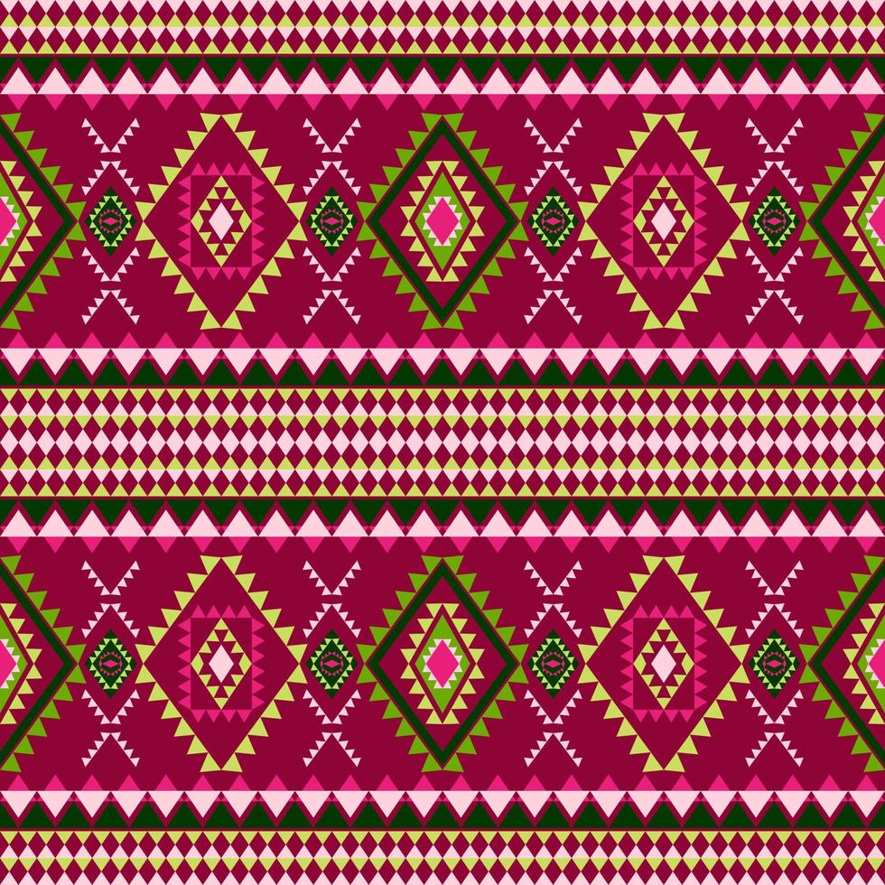 Geometric ethnic pattern with square triangle diagonal abstract ornament design for clothing fabric textiles printing, handcraft, embroidery, carpet, curtain, batik, wallpaper wrapping, vector drawing