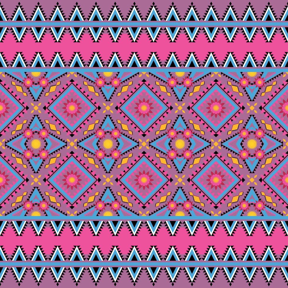Geometric ethnic pattern with square triangle diagonal abstract ornament design for clothing fabric textiles printing, handcraft, embroidery, carpet, curtain, batik, wallpaper wrapping, vector drawing