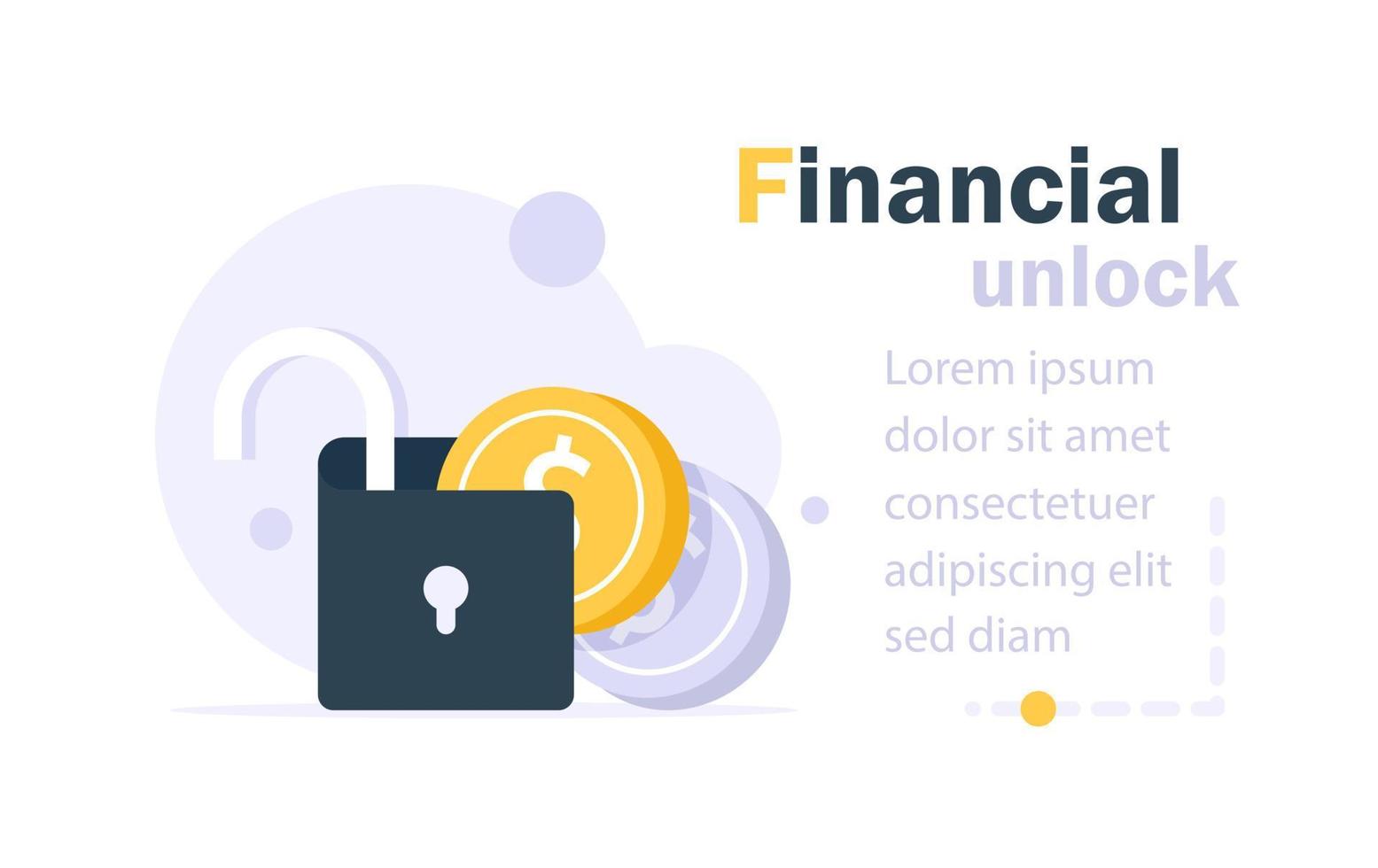Financial unlock,financial key,invest finance symbol design vector