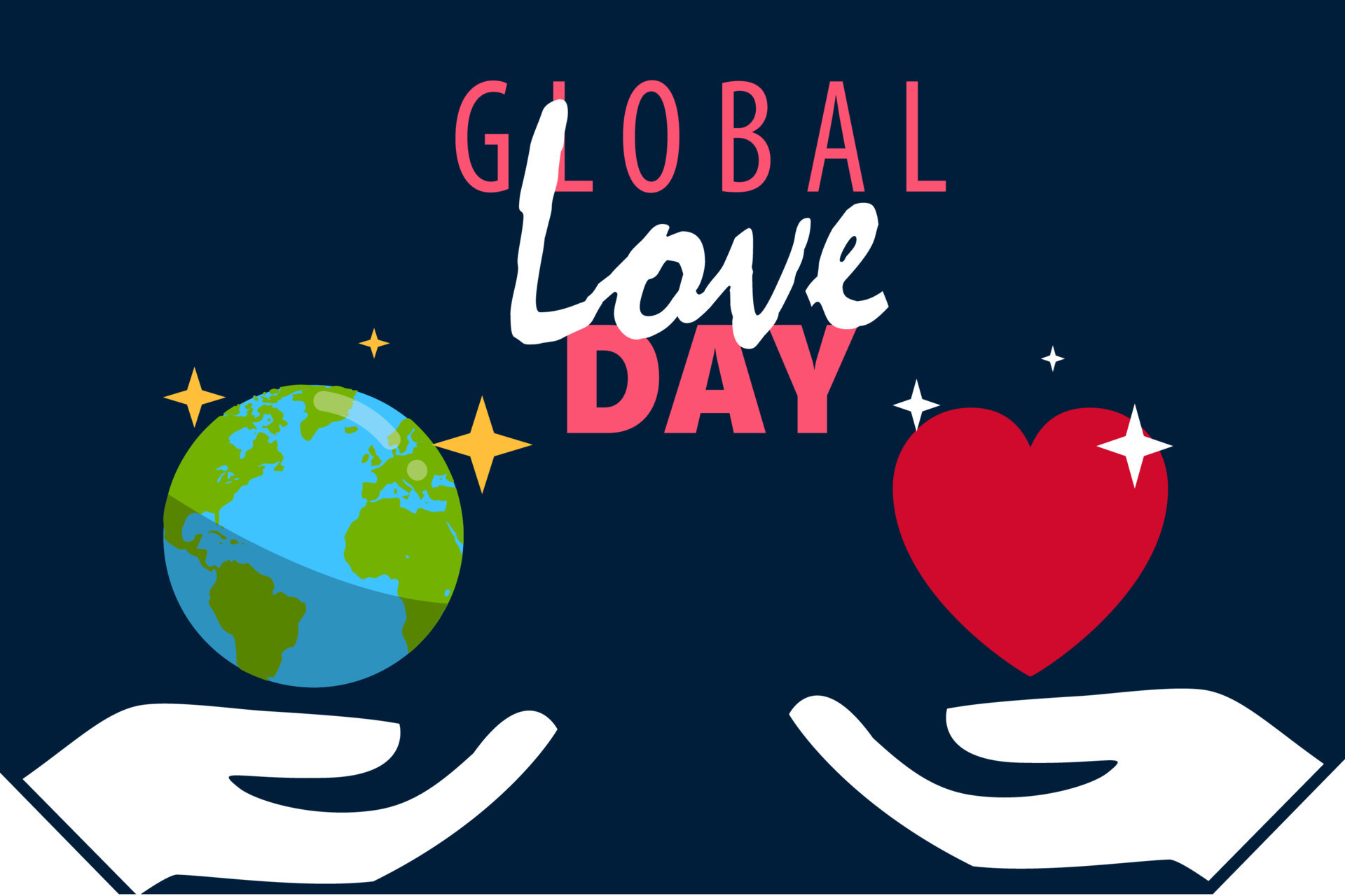 Global love day vector banner design background celebrated every year