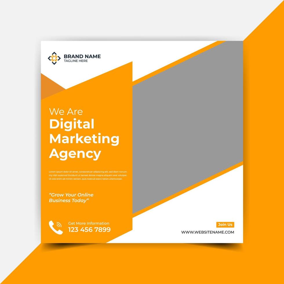 Digital marketing agency social media post banner design template vector
