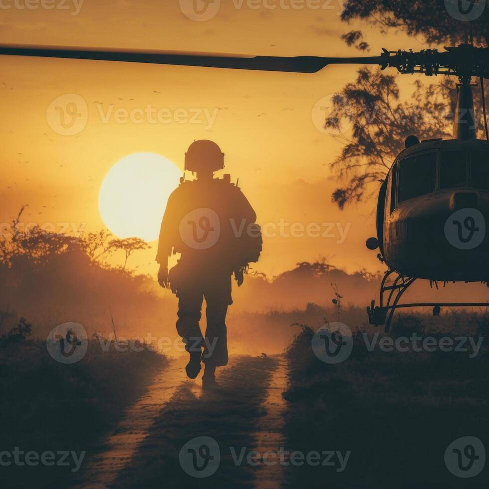 An image of vietnam war golden hour photo